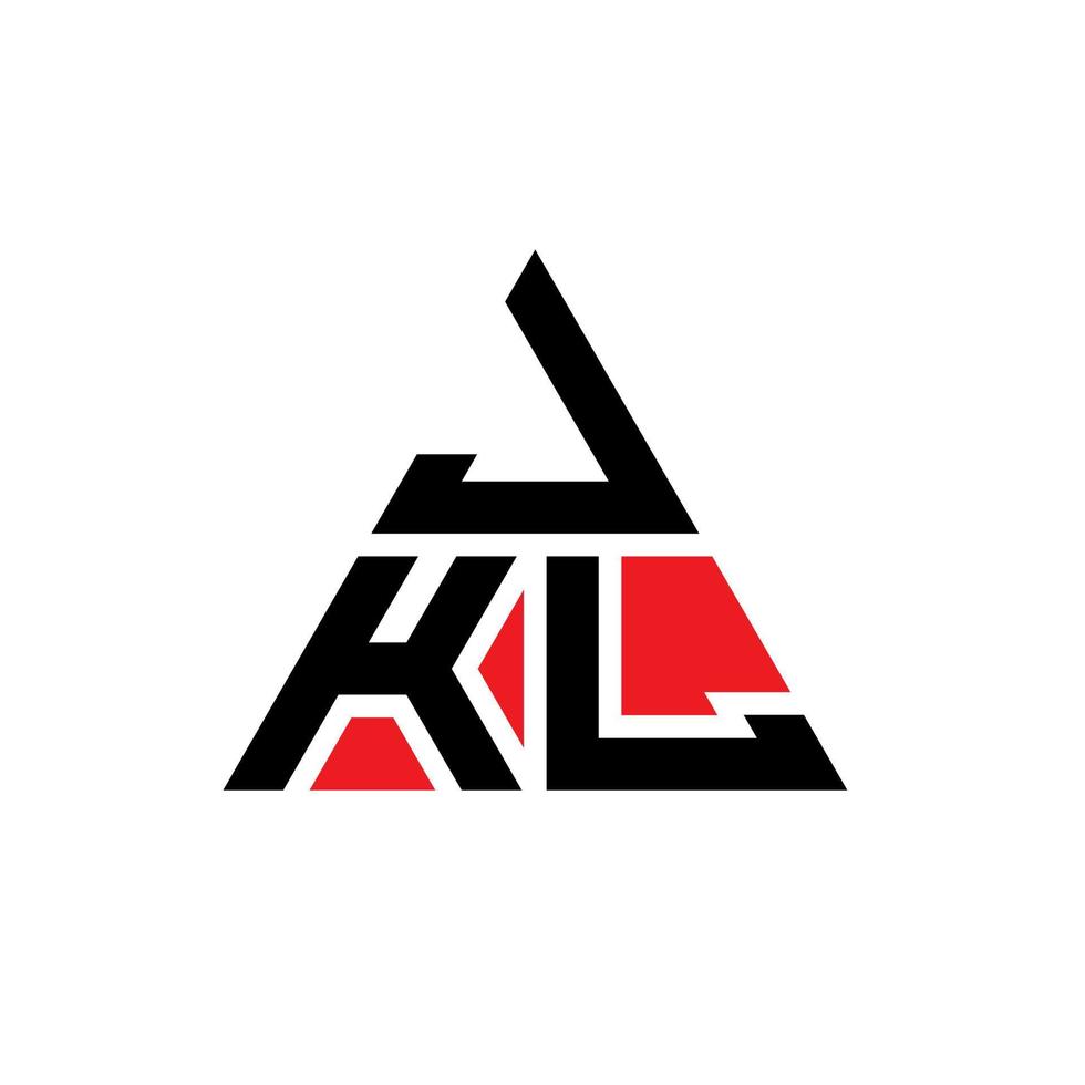 Diseño de logotipo de letra triangular jkl con forma de triángulo. monograma de diseño del logotipo del triángulo jkl. plantilla de logotipo de vector de triángulo jkl con color rojo. logotipo triangular jkl logotipo simple, elegante y lujoso.