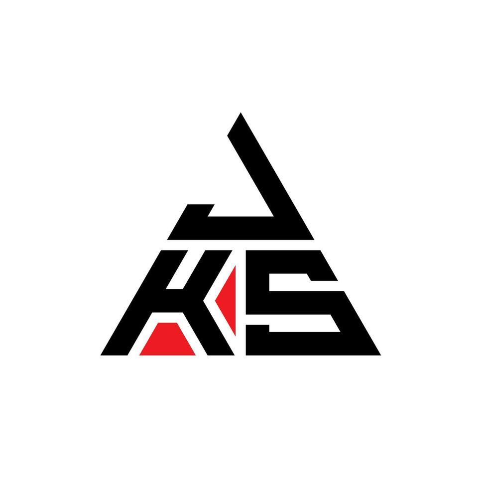 JKS triangle letter logo design with triangle shape. JKS triangle logo design monogram. JKS triangle vector logo template with red color. JKS triangular logo Simple, Elegant, and Luxurious Logo.