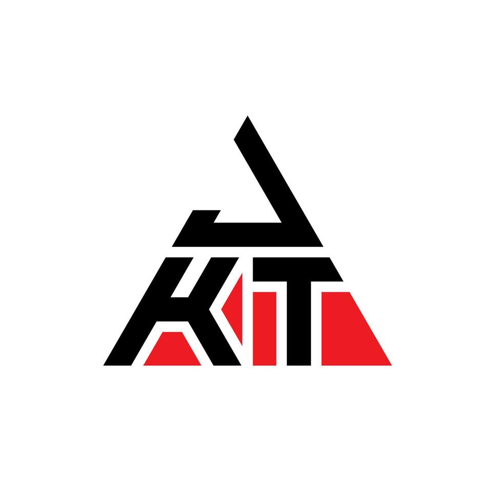 JKT triangle letter logo design with triangle shape. JKT triangle logo design monogram. JKT triangle vector logo template with red color. JKT triangular logo Simple, Elegant, and Luxurious Logo.
