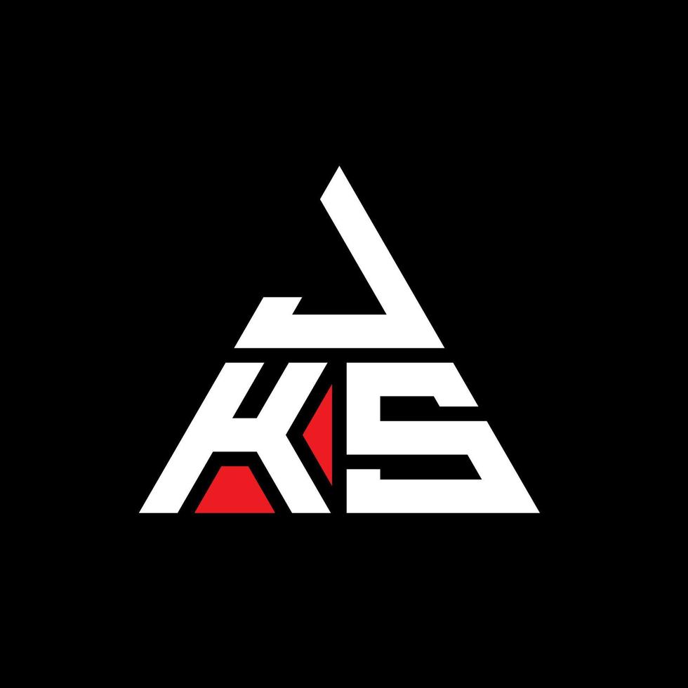 diseño de logotipo de letra triangular jks con forma de triángulo. monograma de diseño del logotipo del triángulo jks. plantilla de logotipo de vector de triángulo jks con color rojo. logotipo triangular jks logotipo simple, elegante y lujoso.