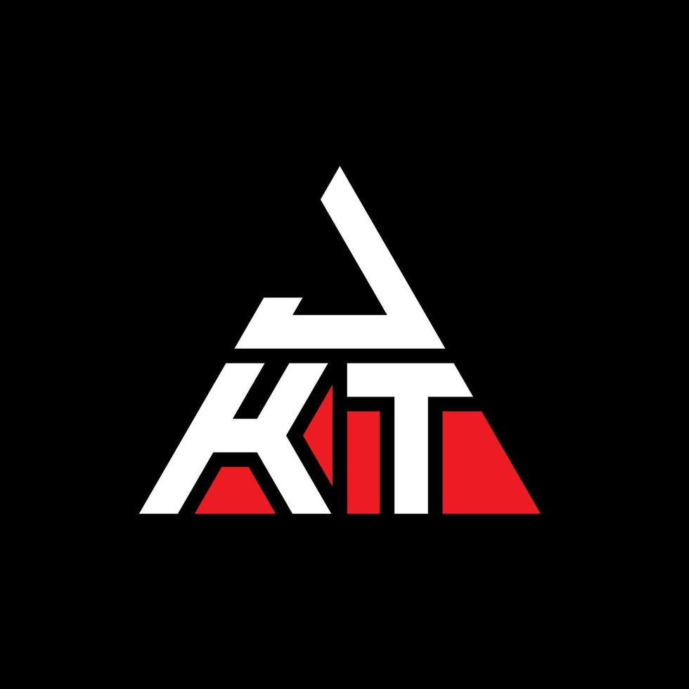 JKT triangle letter logo design with triangle shape. JKT triangle logo design monogram. JKT triangle vector logo template with red color. JKT triangular logo Simple, Elegant, and Luxurious Logo.