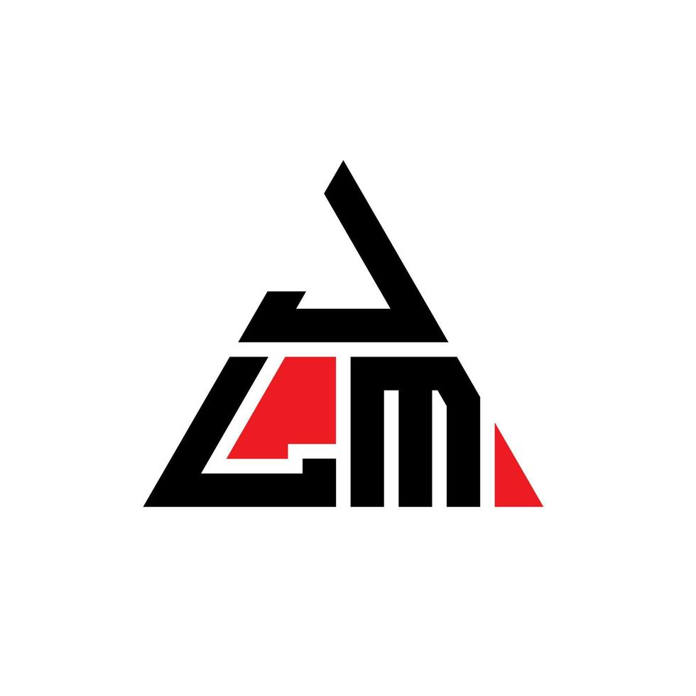 diseño de logotipo de letra triangular jlm con forma de triángulo. monograma de diseño del logotipo del triángulo jlm. plantilla de logotipo de vector de triángulo jlm con color rojo. logotipo triangular jlm logotipo simple, elegante y lujoso.