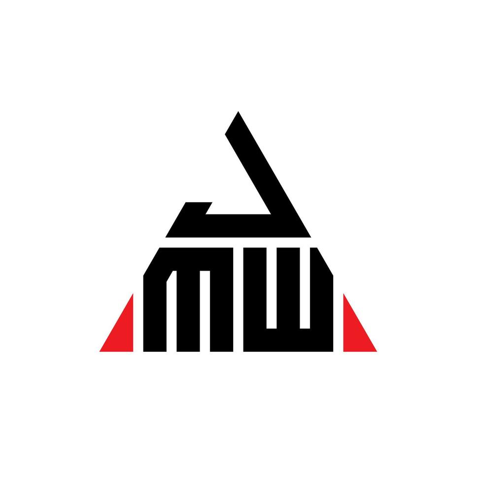 diseño de logotipo de letra triangular jmw con forma de triángulo. monograma de diseño del logotipo del triángulo jmw. Plantilla de logotipo de vector de triángulo jmw con color rojo. logotipo triangular jmw logotipo simple, elegante y lujoso.