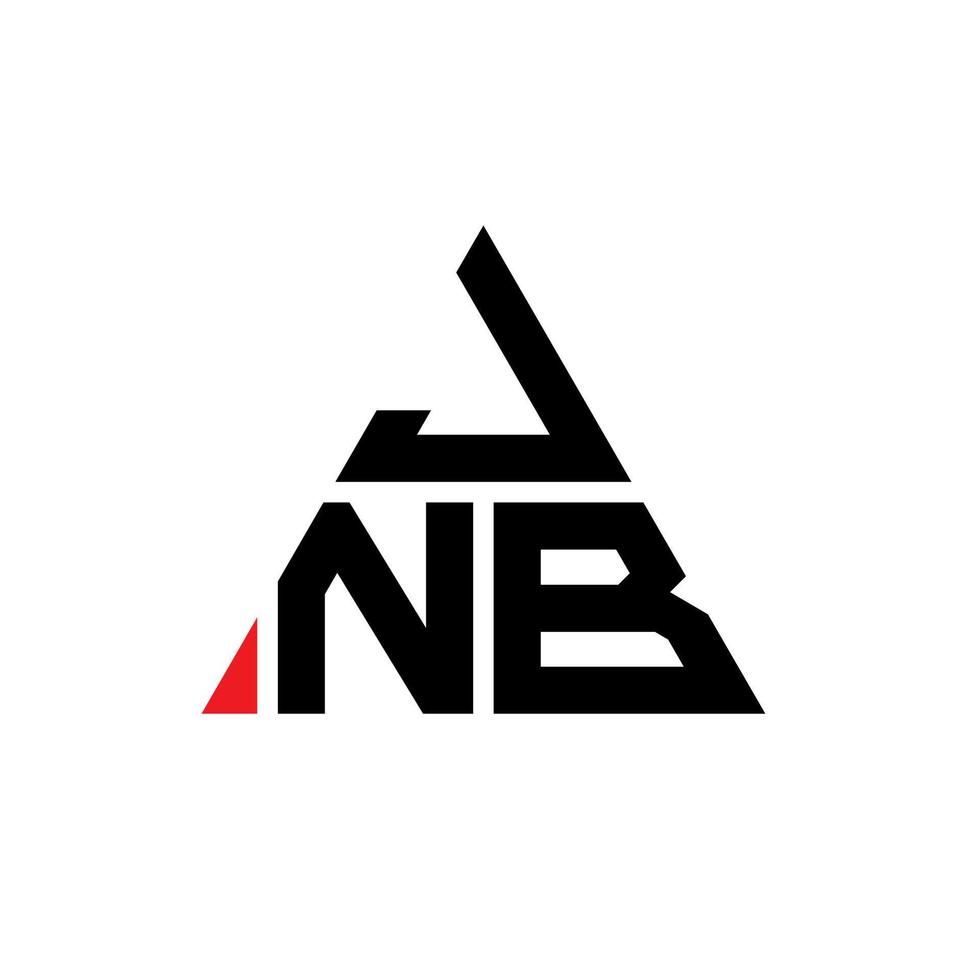 JNB triangle letter logo design with triangle shape. JNB triangle logo design monogram. JNB triangle vector logo template with red color. JNB triangular logo Simple, Elegant, and Luxurious Logo.