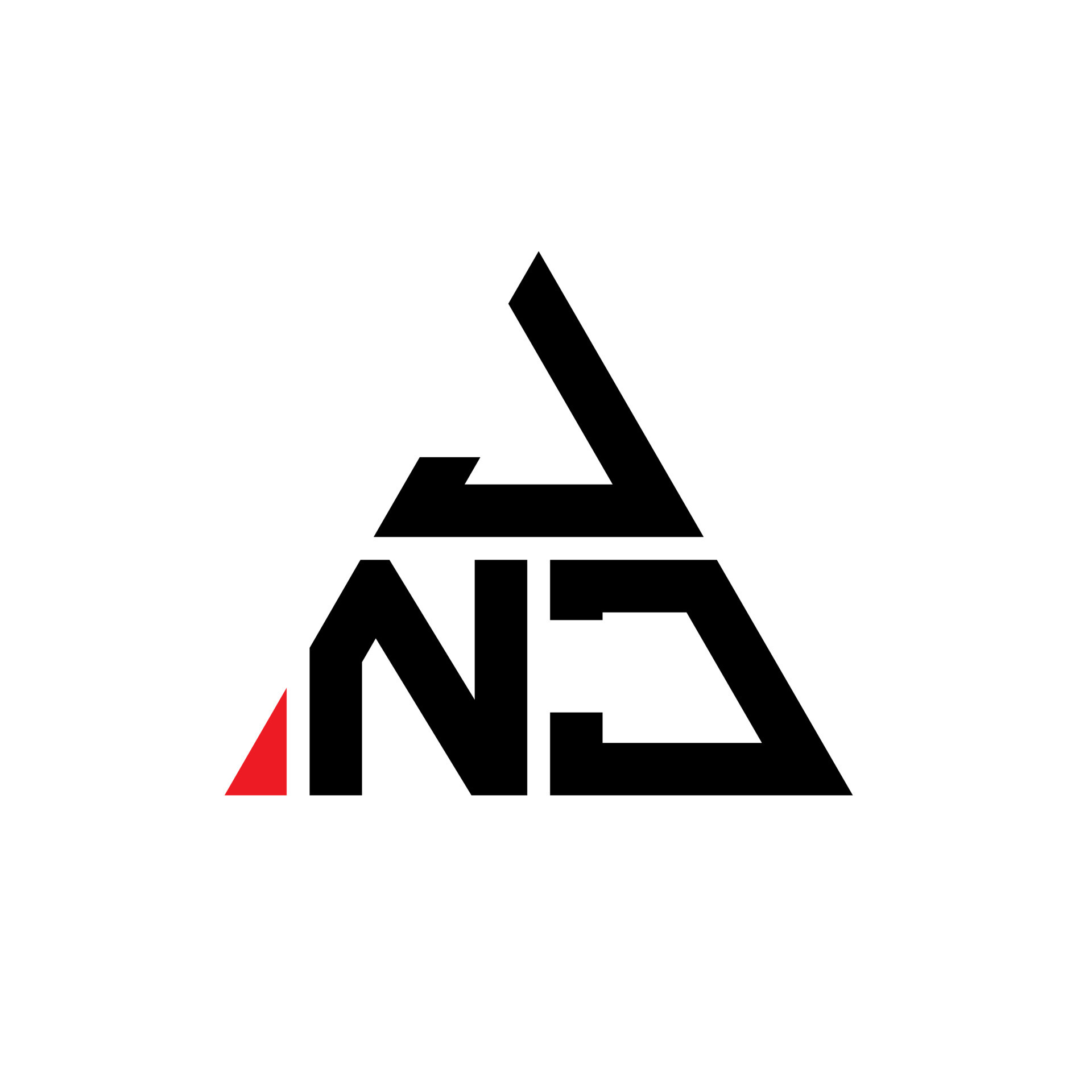 JNJ triangle letter logo design with triangle shape. JNJ triangle logo