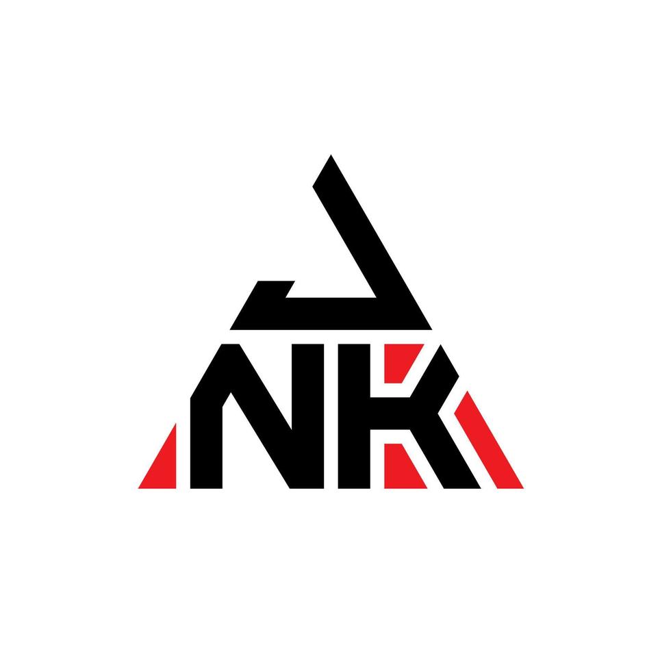 jnk diseño de logotipo de letra triangular con forma de triángulo. monograma de diseño del logotipo del triángulo jnk. Plantilla de logotipo de vector de triángulo jnk con color rojo. logotipo triangular jnk logotipo simple, elegante y lujoso.