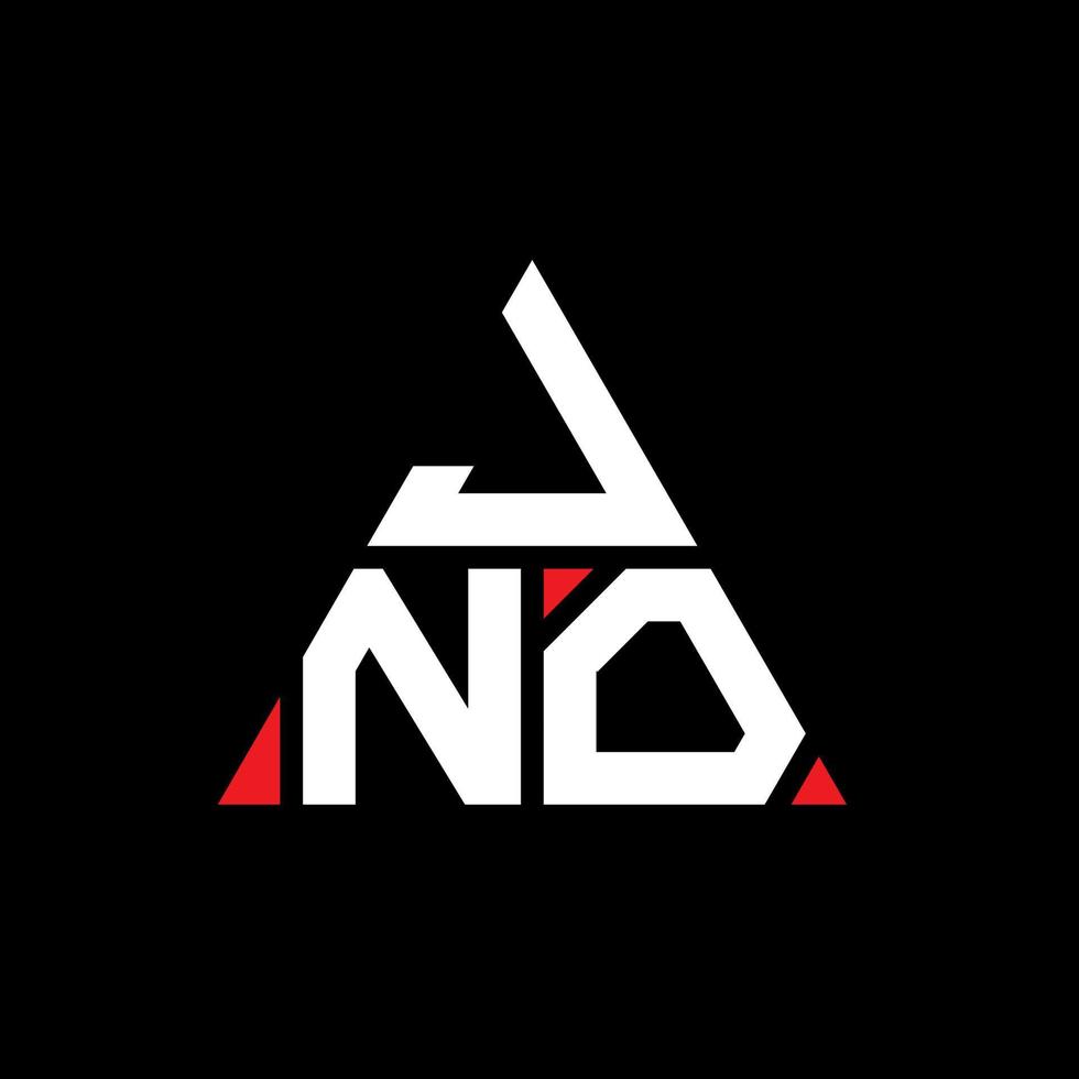 jno diseño de logotipo de letra triangular con forma de triángulo. monograma de diseño del logotipo del triángulo jno. Plantilla de logotipo de vector de triángulo jno con color rojo. logotipo triangular jno logotipo simple, elegante y lujoso.