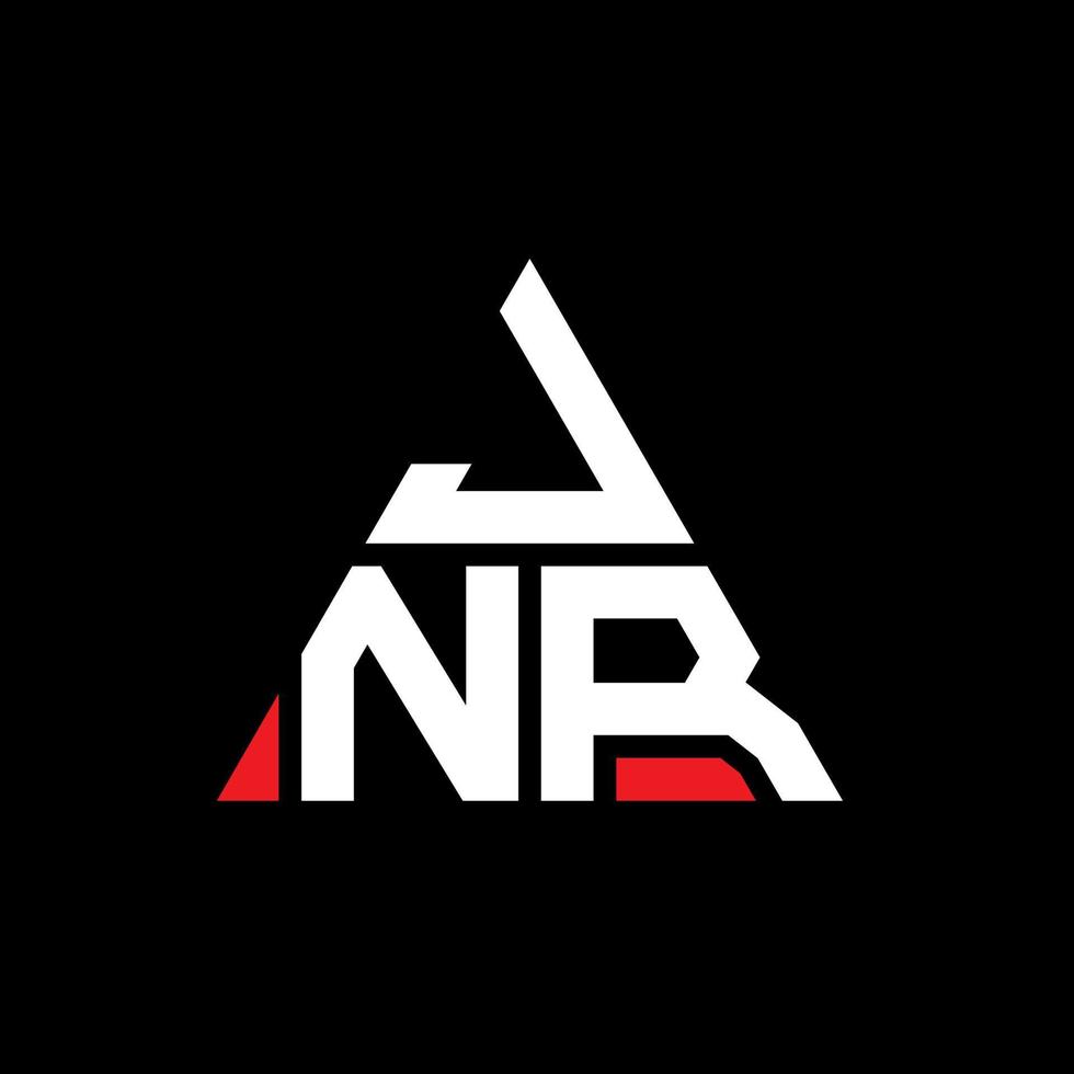 JNR triangle letter logo design with triangle shape. JNR triangle logo design monogram. JNR triangle vector logo template with red color. JNR triangular logo Simple, Elegant, and Luxurious Logo.