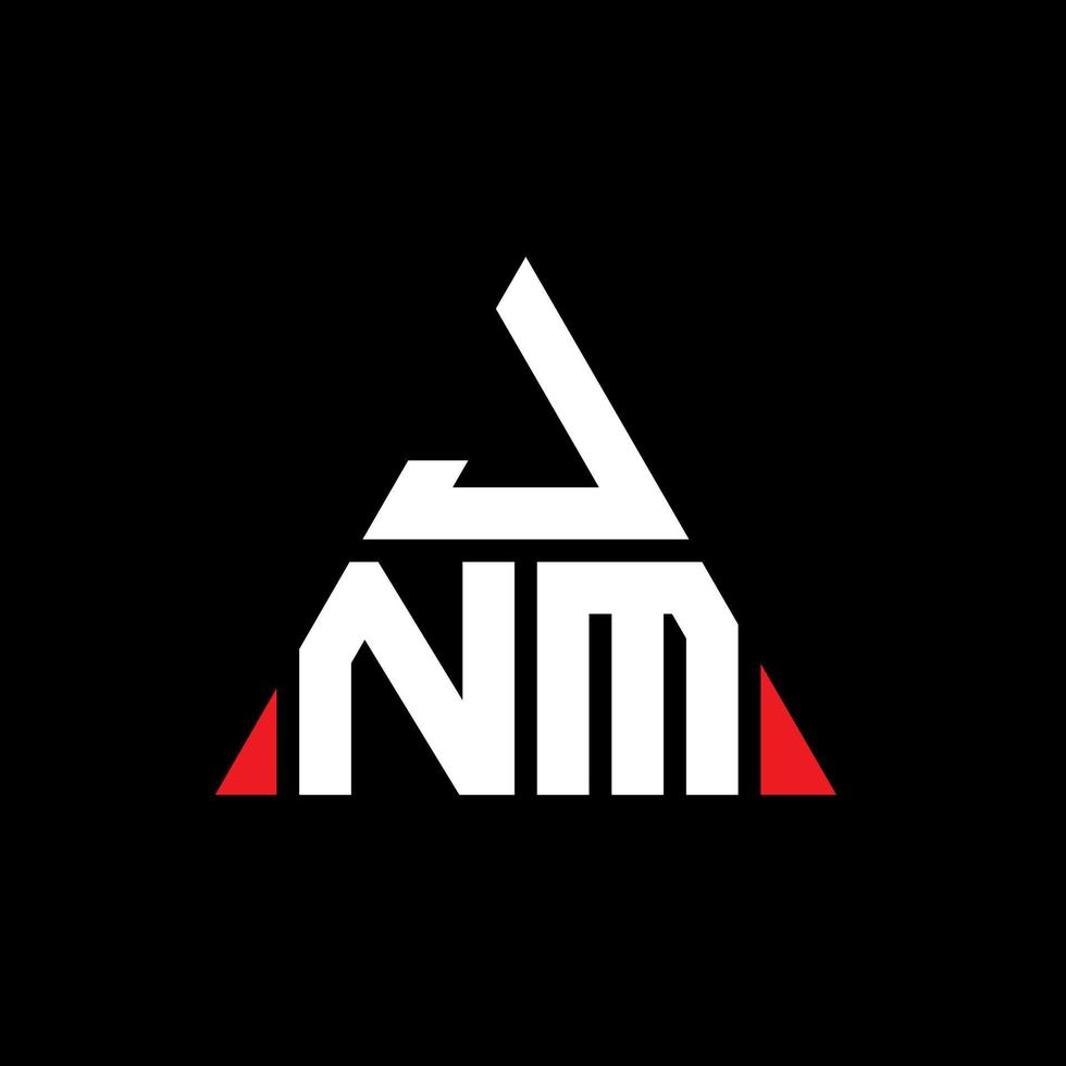 jnm diseño de logotipo de letra triangular con forma de triángulo. monograma de diseño del logotipo del triángulo jnm. plantilla de logotipo de vector de triángulo jnm con color rojo. logotipo triangular jnm logotipo simple, elegante y lujoso.