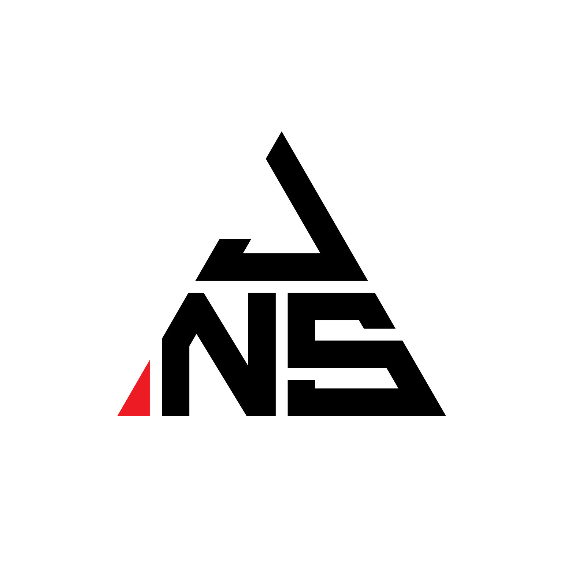 JNS triangle letter logo design with triangle shape. JNS triangle logo