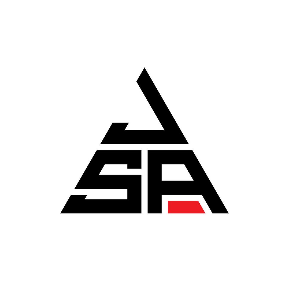 JSA triangle letter logo design with triangle shape. JSA triangle logo design monogram. JSA triangle vector logo template with red color. JSA triangular logo Simple, Elegant, and Luxurious Logo.