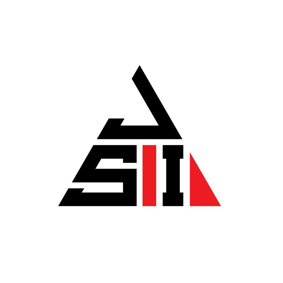 jsi diseño de logotipo de letra triangular con forma de triángulo. monograma de diseño del logotipo del triángulo jsi. plantilla de logotipo de vector de triángulo jsi con color rojo. logotipo triangular jsi logotipo simple, elegante y lujoso.