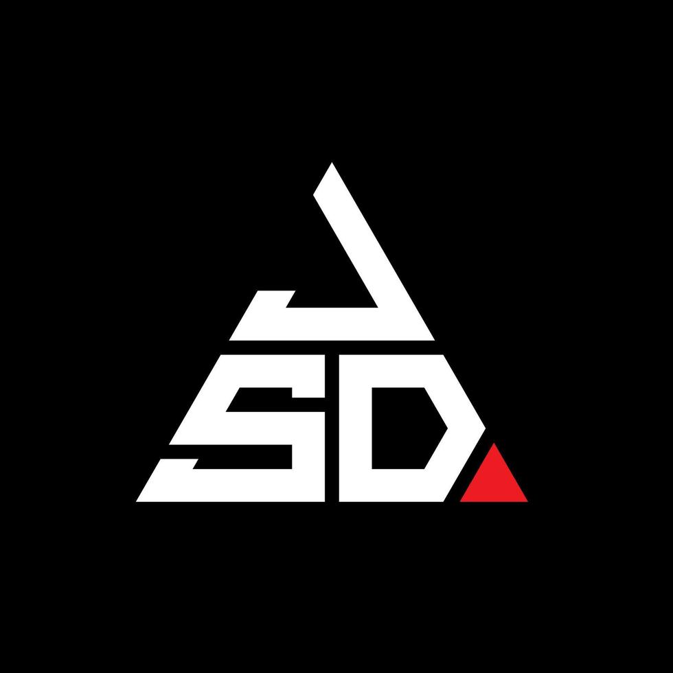 JSD triangle letter logo design with triangle shape. JSD triangle logo design monogram. JSD triangle vector logo template with red color. JSD triangular logo Simple, Elegant, and Luxurious Logo.