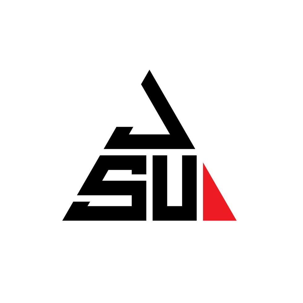 JSU triangle letter logo design with triangle shape. JSU triangle logo design monogram. JSU triangle vector logo template with red color. JSU triangular logo Simple, Elegant, and Luxurious Logo.