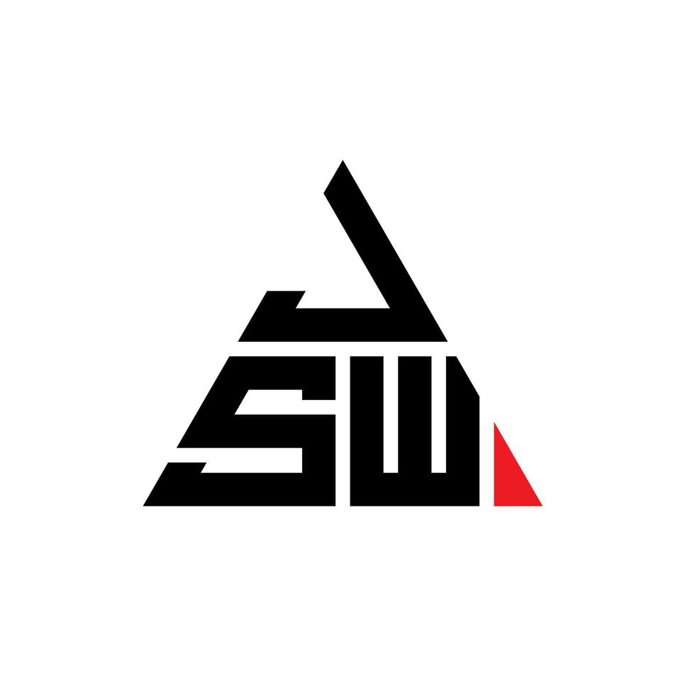 JSW triangle letter logo design with triangle shape. JSW triangle logo design monogram. JSW triangle vector logo template with red color. JSW triangular logo Simple, Elegant, and Luxurious Logo.