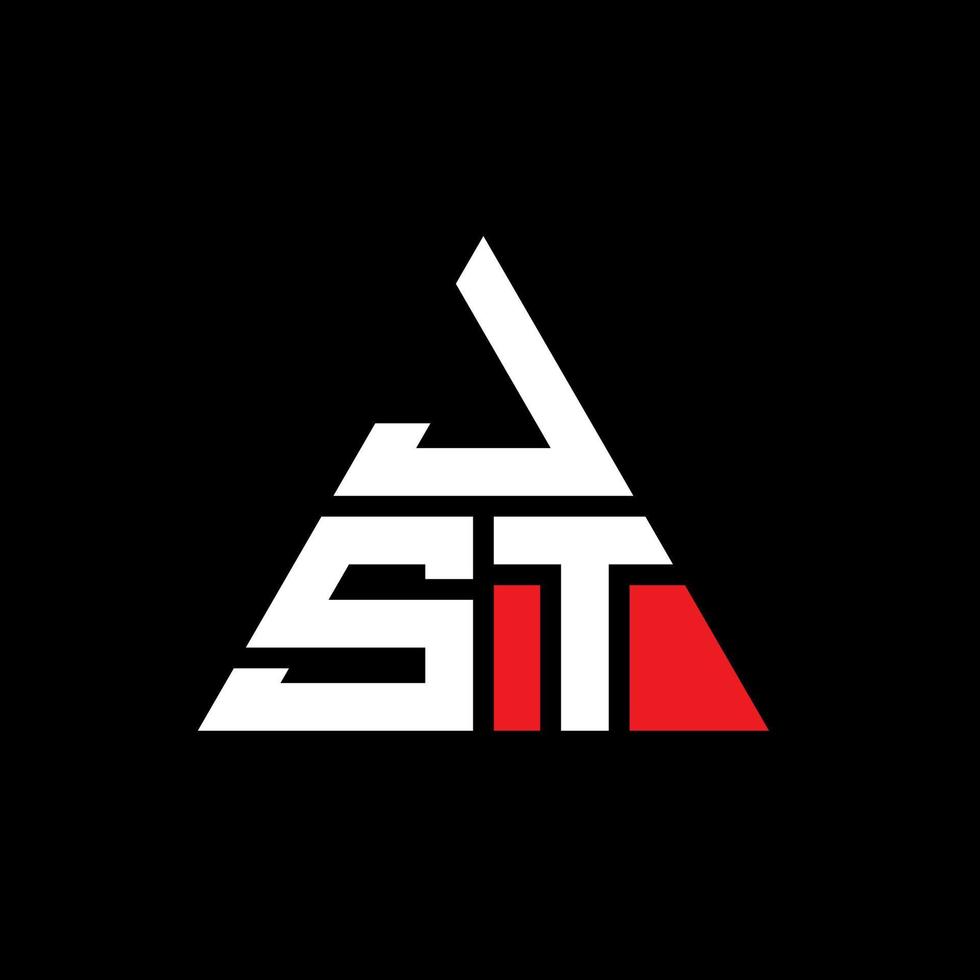 jst diseño de logotipo de letra triangular con forma de triángulo. monograma de diseño de logotipo de triángulo jst. Plantilla de logotipo de vector de triángulo jst con color rojo. logotipo triangular jst logotipo simple, elegante y lujoso.