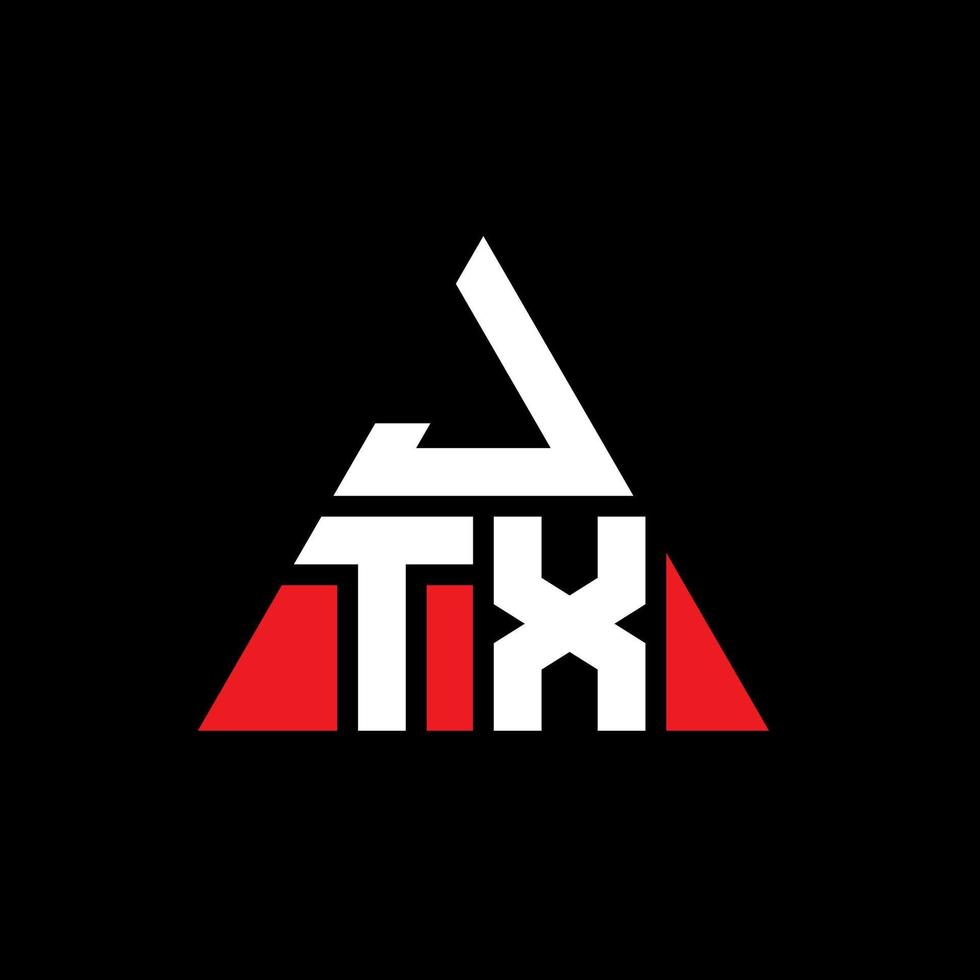 Diseño de logotipo de letra triangular jtx con forma de triángulo. monograma de diseño del logotipo del triángulo jtx. plantilla de logotipo de vector de triángulo jtx con color rojo. logotipo triangular jtx logotipo simple, elegante y lujoso.