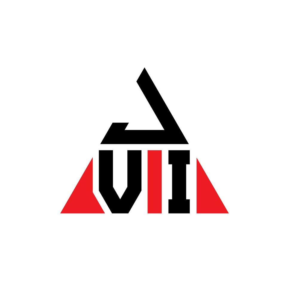 JVI triangle letter logo design with triangle shape. JVI triangle logo design monogram. JVI triangle vector logo template with red color. JVI triangular logo Simple, Elegant, and Luxurious Logo.