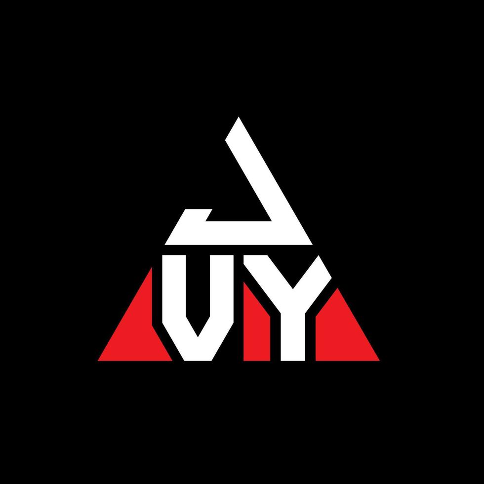 diseño de logotipo de letra triangular jvy con forma de triángulo. monograma de diseño de logotipo de triángulo jvy. plantilla de logotipo de vector de triángulo jvy con color rojo. logotipo triangular jvy logotipo simple, elegante y lujoso.