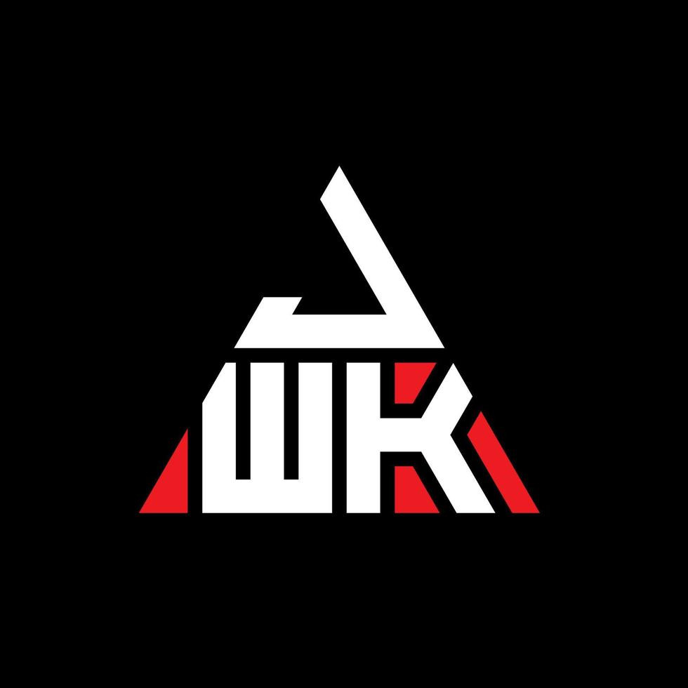 JWK triangle letter logo design with triangle shape. JWK triangle logo design monogram. JWK triangle vector logo template with red color. JWK triangular logo Simple, Elegant, and Luxurious Logo.