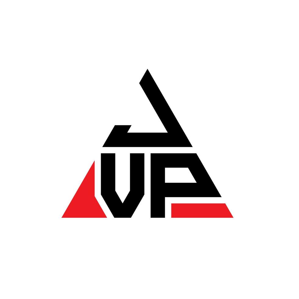 jvp diseño de logotipo de letra triangular con forma de triángulo. monograma de diseño del logotipo del triángulo jvp. plantilla de logotipo de vector de triángulo jvp con color rojo. logotipo triangular jvp logotipo simple, elegante y lujoso.