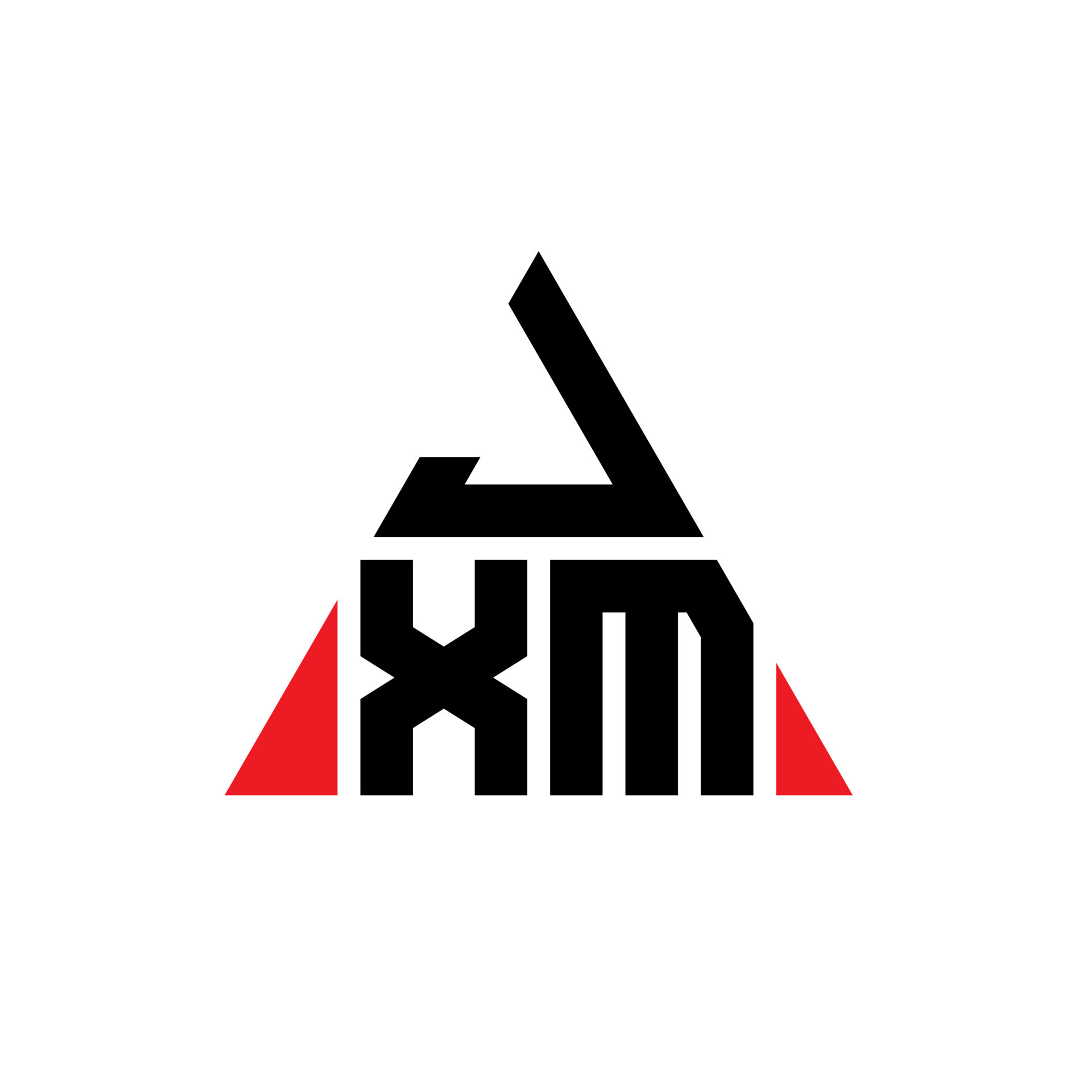 JXM triangle letter logo design with triangle shape. JXM triangle logo