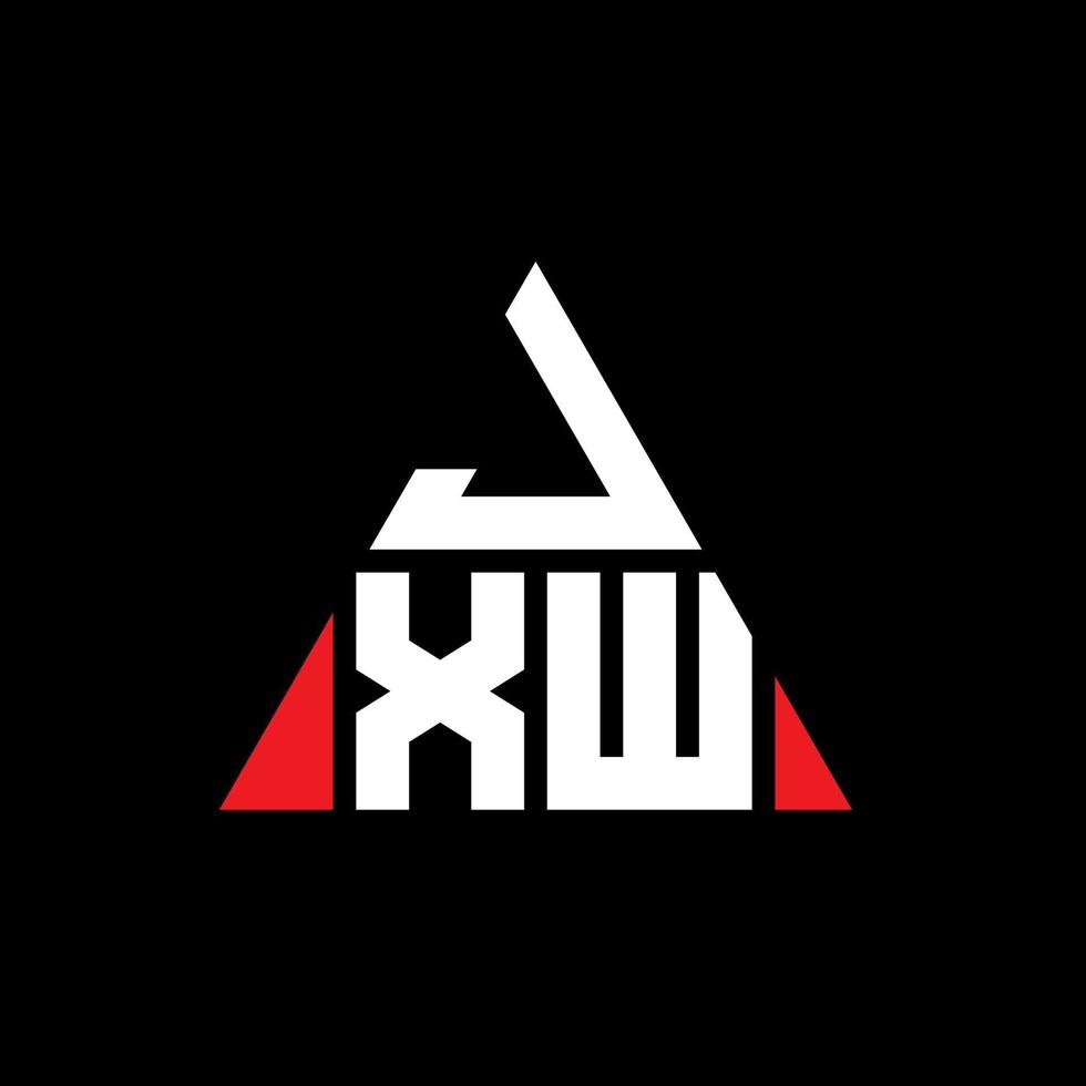 JXW triangle letter logo design with triangle shape. JXW triangle logo design monogram. JXW triangle vector logo template with red color. JXW triangular logo Simple, Elegant, and Luxurious Logo.