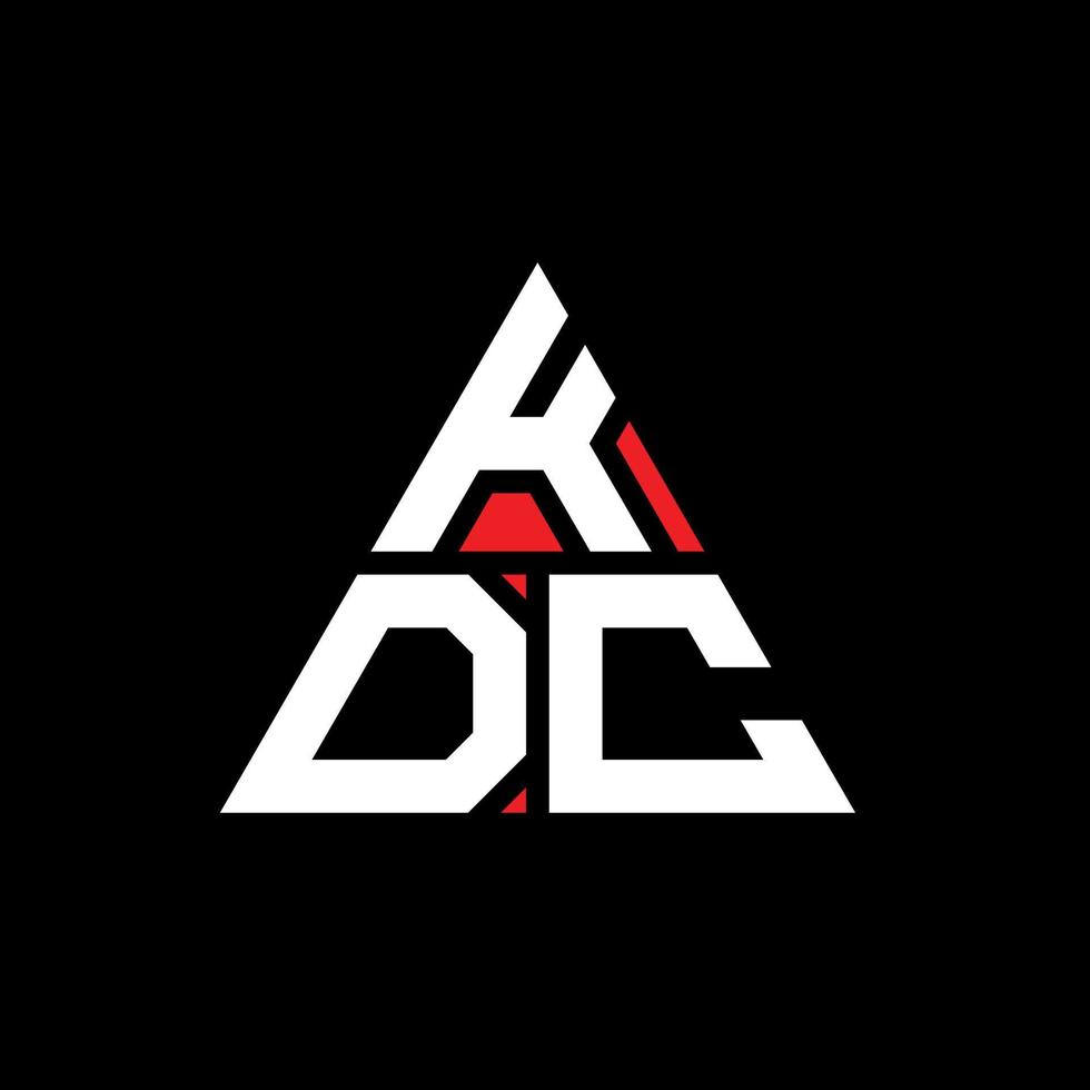 diseño de logotipo de letra triangular kdc con forma de triángulo. monograma de diseño del logotipo del triángulo kdc. plantilla de logotipo de vector de triángulo kdc con color rojo. logotipo triangular kdc logotipo simple, elegante y lujoso.