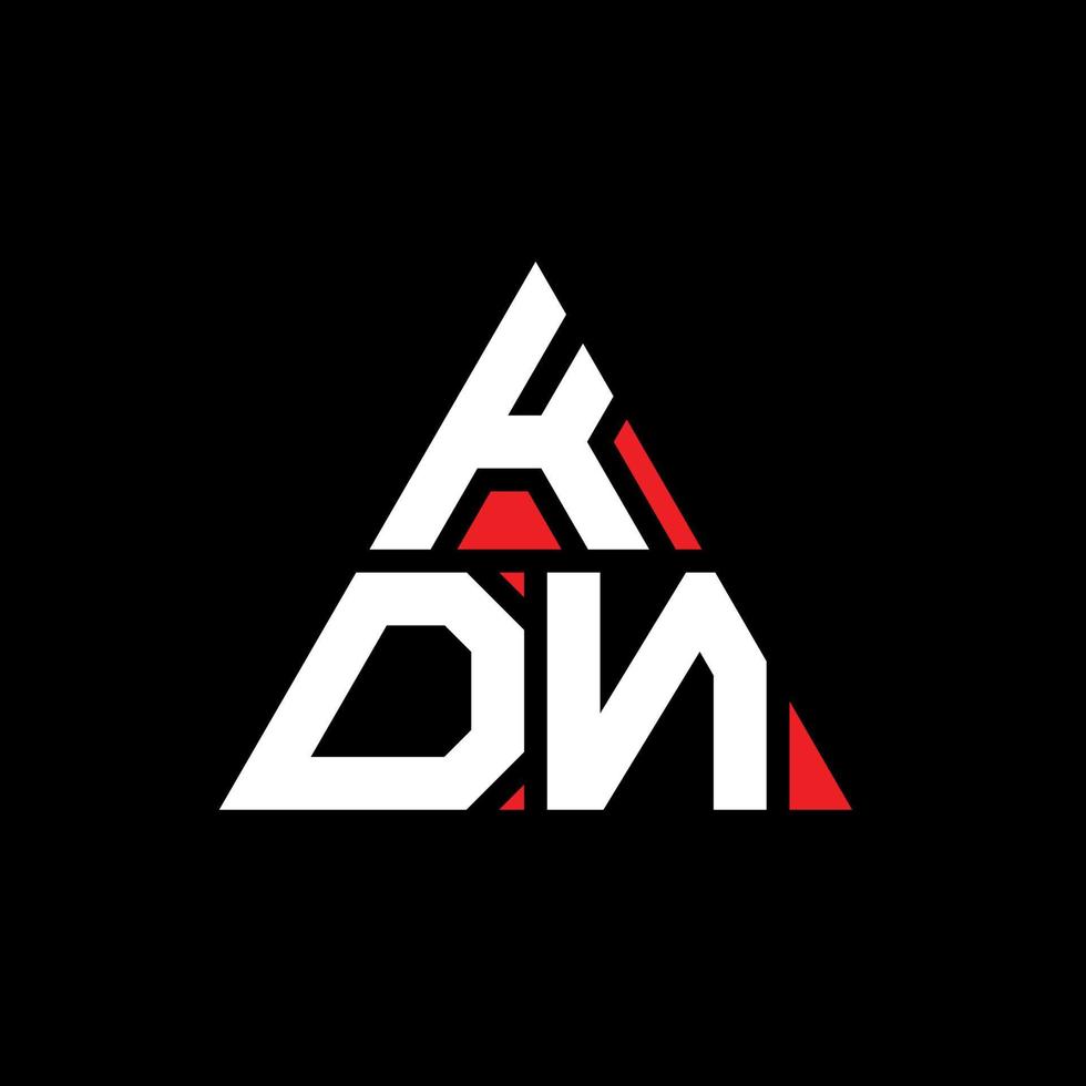 diseño de logotipo de letra triangular kdn con forma de triángulo. monograma de diseño del logotipo del triángulo kdn. plantilla de logotipo de vector de triángulo kdn con color rojo. logotipo triangular kdn logotipo simple, elegante y lujoso.