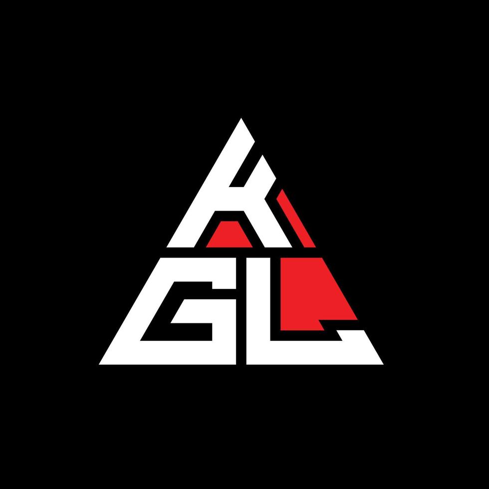 Diseño de logotipo de letra triangular kgl con forma de triángulo. Monograma de diseño de logotipo de triángulo kgl. Plantilla de logotipo de vector de triángulo kgl con color rojo. logo triangular kgl logo simple, elegante y lujoso.