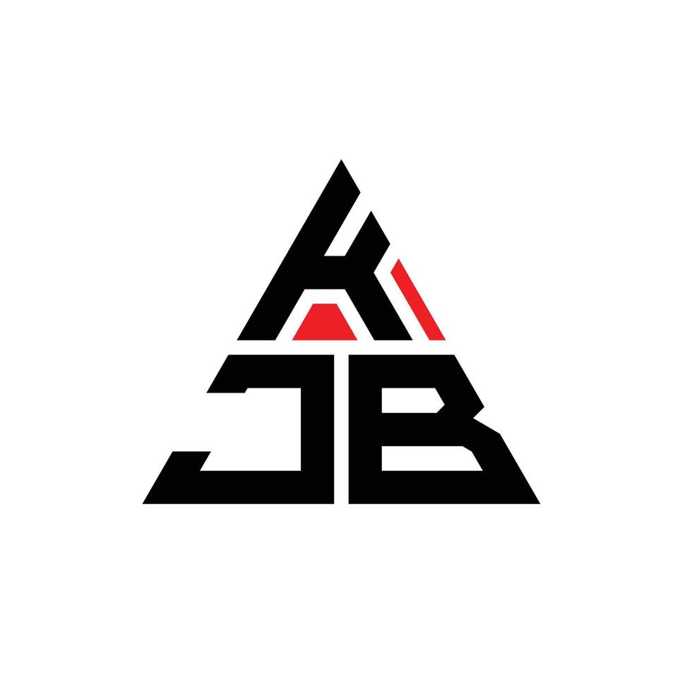 diseño de logotipo de letra triangular kjb con forma de triángulo. monograma de diseño del logotipo del triángulo kjb. plantilla de logotipo de vector de triángulo kjb con color rojo. logotipo triangular kjb logotipo simple, elegante y lujoso.