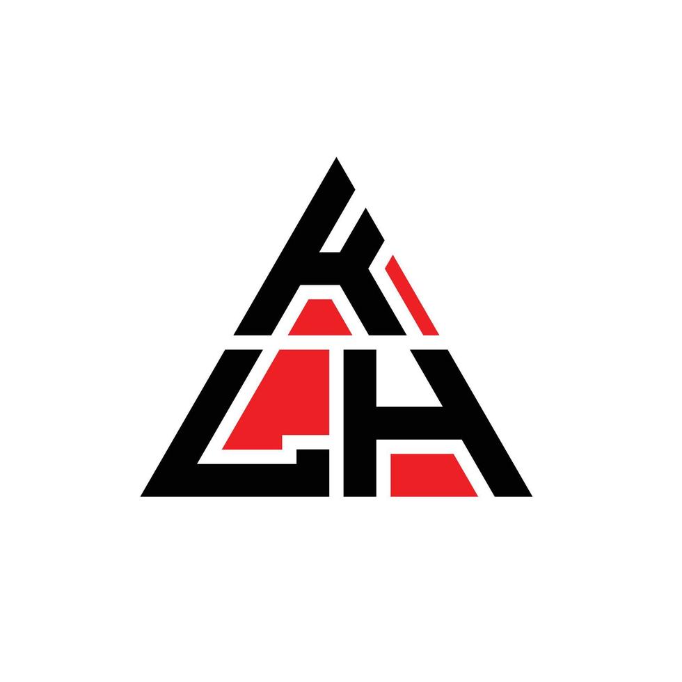KLH triangle letter logo design with triangle shape. KLH triangle logo design monogram. KLH triangle vector logo template with red color. KLH triangular logo Simple, Elegant, and Luxurious Logo.