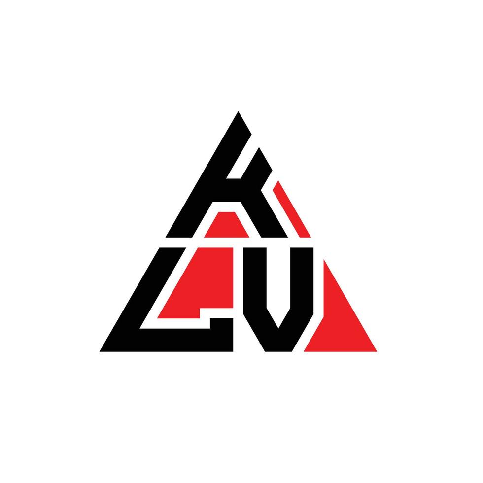 diseño de logotipo de letra triangular klv con forma de triángulo. monograma de diseño del logotipo del triángulo klv. plantilla de logotipo de vector de triángulo klv con color rojo. logotipo triangular klv logotipo simple, elegante y lujoso.