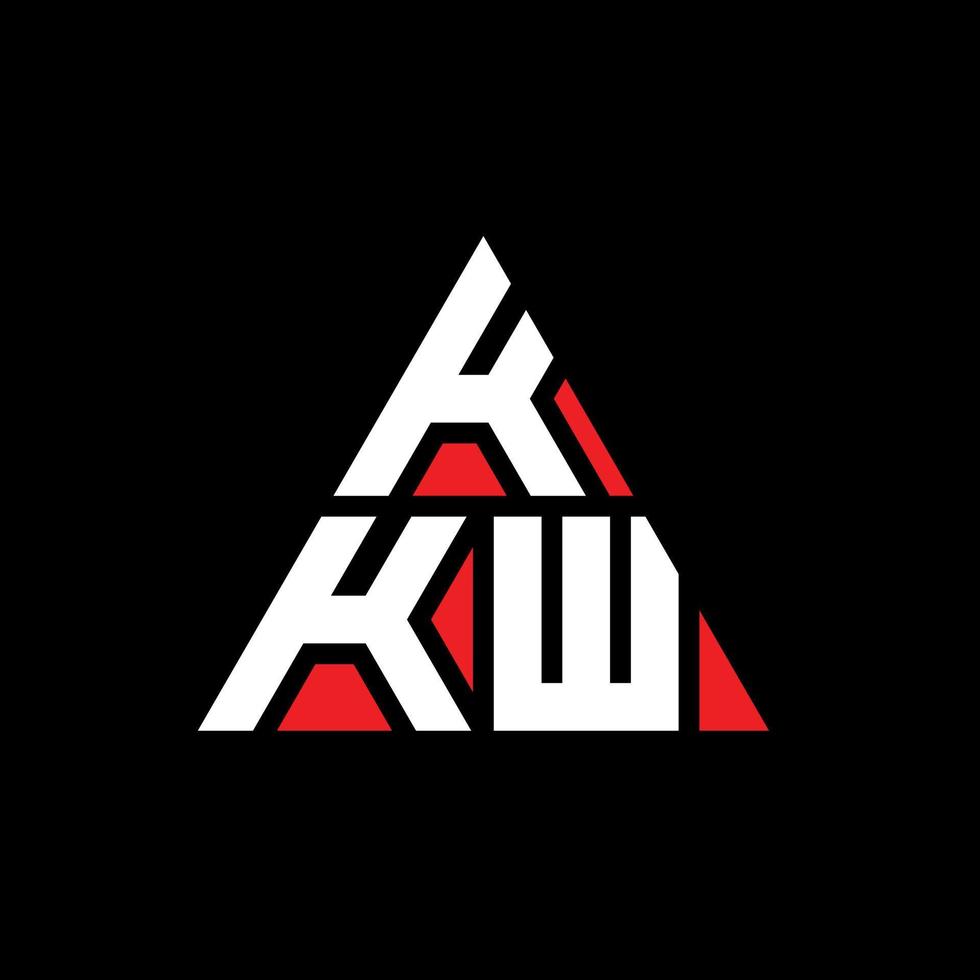 diseño de logotipo de letra triangular kkw con forma de triángulo. monograma de diseño del logotipo del triángulo kkw. plantilla de logotipo de vector de triángulo kkw con color rojo. logotipo triangular kkw logotipo simple, elegante y lujoso.
