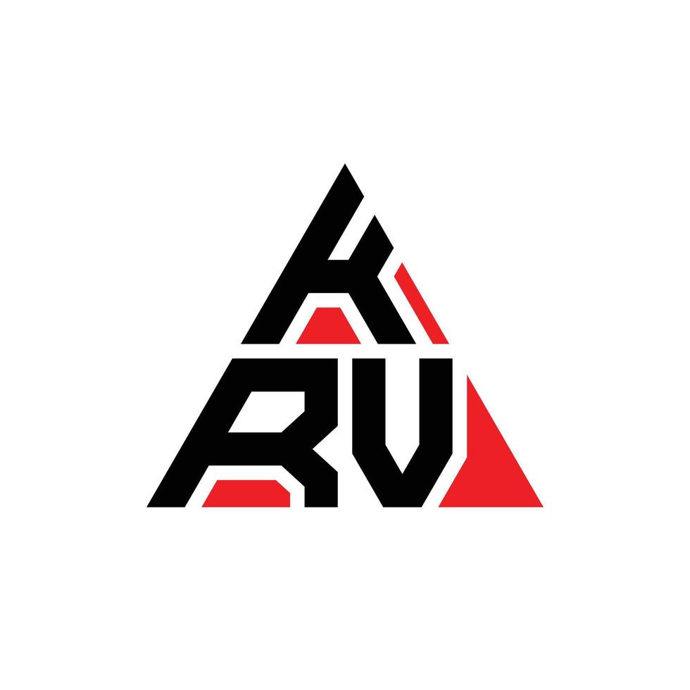 diseño de logotipo de letra triangular krv con forma de triángulo. monograma de diseño del logotipo del triángulo krv. plantilla de logotipo de vector de triángulo krv con color rojo. logo triangular krv logo simple, elegante y lujoso.