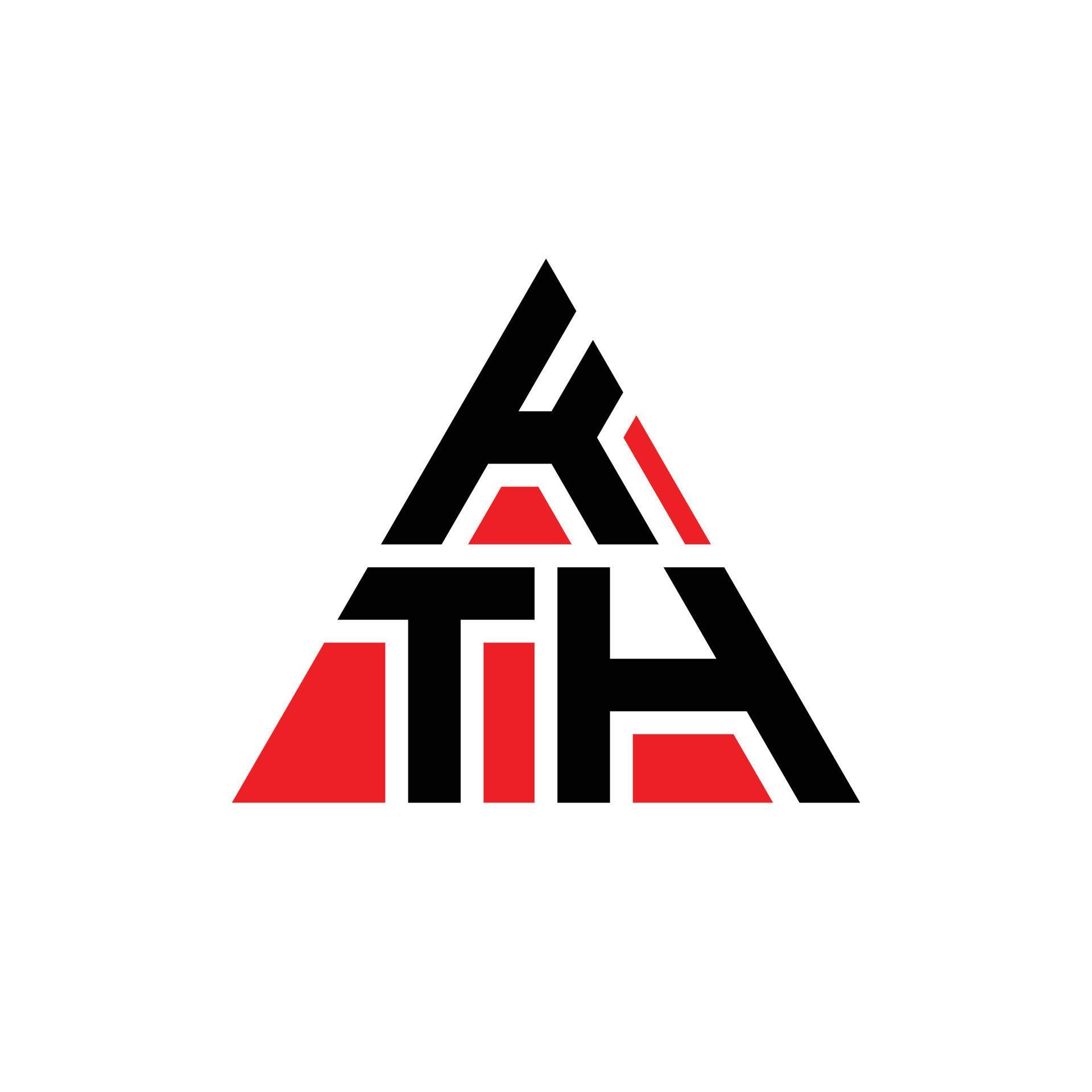 KTH triangle letter logo design with triangle shape. KTH triangle logo