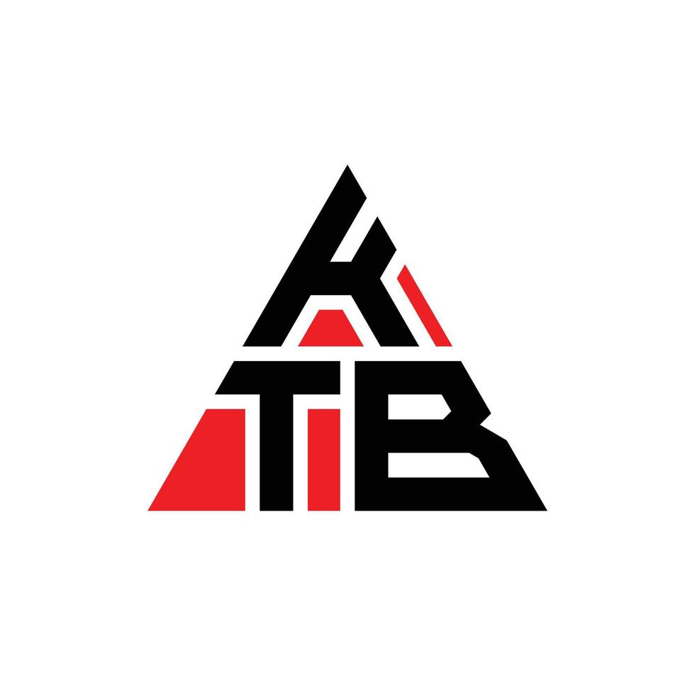 KTB triangle letter logo design with triangle shape. KTB triangle logo design monogram. KTB triangle vector logo template with red color. KTB triangular logo Simple, Elegant, and Luxurious Logo.