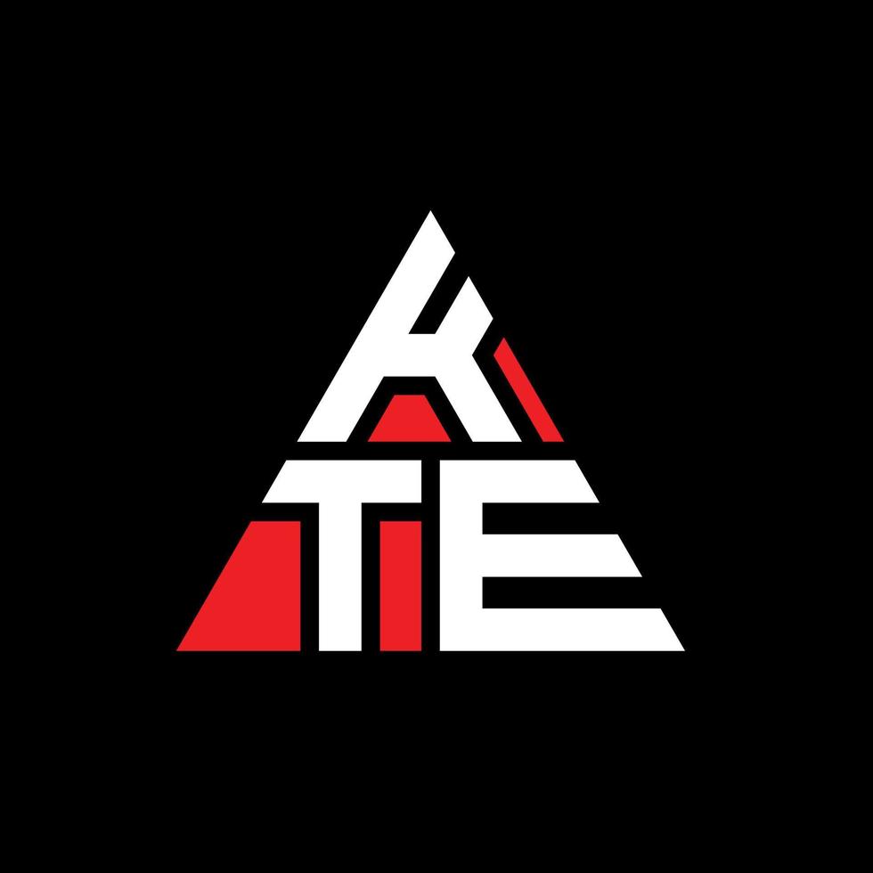 KTE triangle letter logo design with triangle shape. KTE triangle logo design monogram. KTE triangle vector logo template with red color. KTE triangular logo Simple, Elegant, and Luxurious Logo.