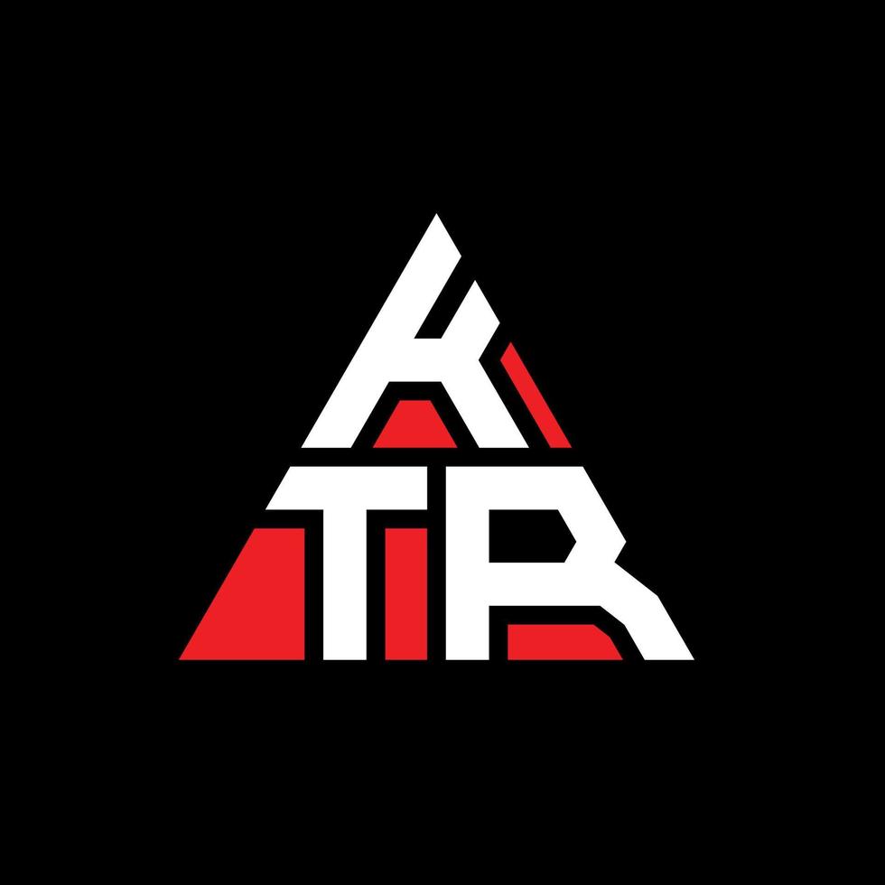 KTR triangle letter logo design with triangle shape. KTR triangle logo design monogram. KTR triangle vector logo template with red color. KTR triangular logo Simple, Elegant, and Luxurious Logo.