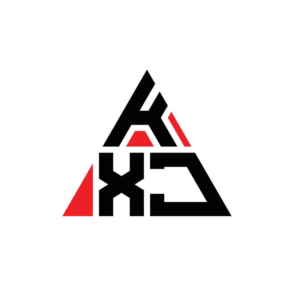 diseño de logotipo de letra triangular kxj con forma de triángulo. monograma de diseño del logotipo del triángulo kxj. plantilla de logotipo de vector de triángulo kxj con color rojo. logotipo triangular kxj logotipo simple, elegante y lujoso.