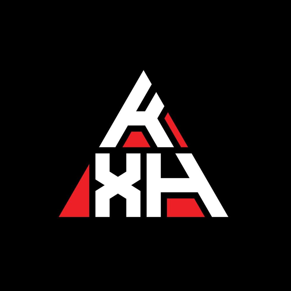 diseño de logotipo de letra triangular kxh con forma de triángulo. monograma de diseño del logotipo del triángulo kxh. plantilla de logotipo de vector de triángulo kxh con color rojo. logotipo triangular kxh logotipo simple, elegante y lujoso.