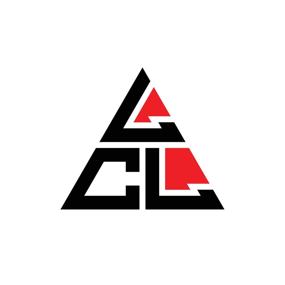 Diseño de logotipo de letra triangular lcl con forma de triángulo. monograma de diseño de logotipo de triángulo lcl. Plantilla de logotipo de vector de triángulo lcl con color rojo. logotipo triangular lcl logotipo simple, elegante y lujoso.