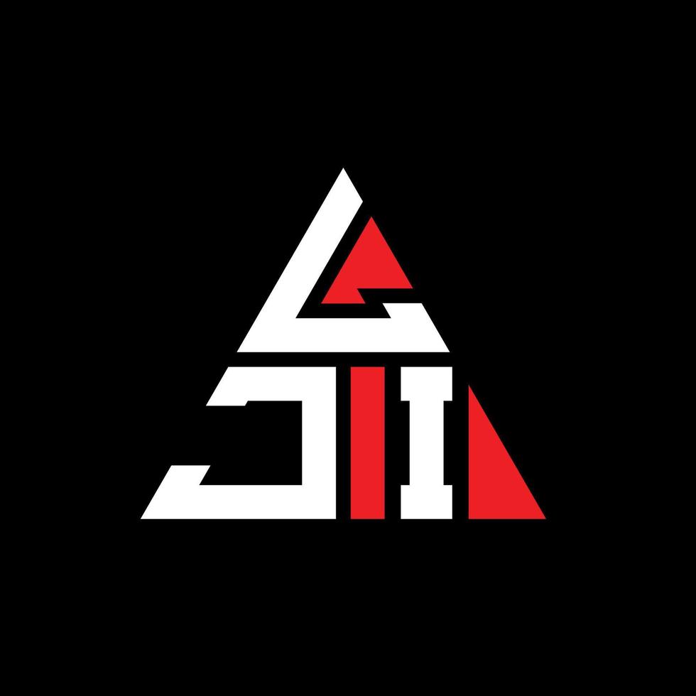 Diseño de logotipo de letra triangular lji con forma de triángulo. monograma de diseño del logotipo del triángulo lji. plantilla de logotipo de vector de triángulo lji con color rojo. logotipo triangular lji logotipo simple, elegante y lujoso.