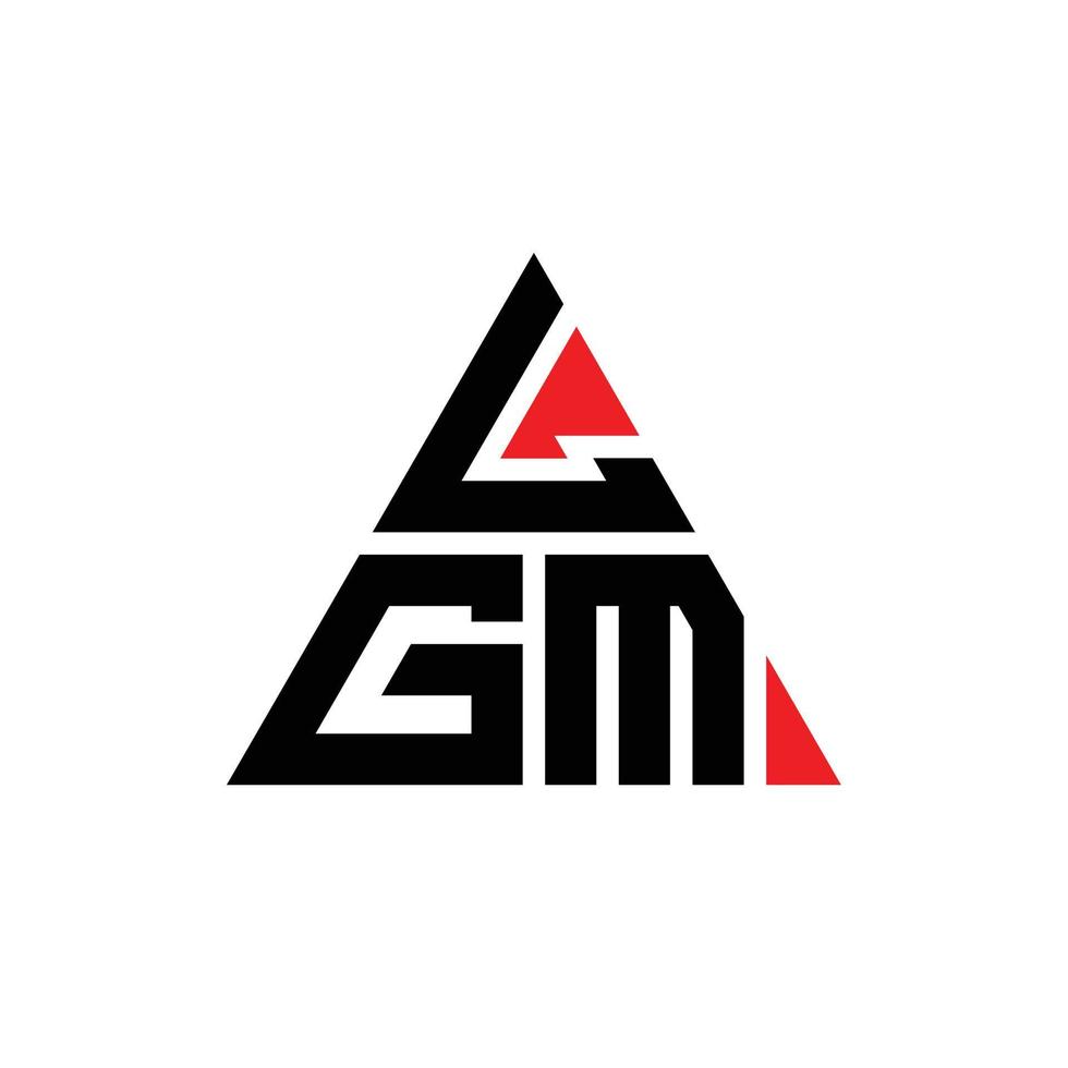 LGM triangle letter logo design with triangle shape. LGM triangle logo design monogram. LGM triangle vector logo template with red color. LGM triangular logo Simple, Elegant, and Luxurious Logo.