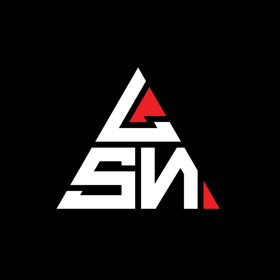 LSN triangle letter logo design with triangle shape. LSN triangle logo design monogram. LSN triangle vector logo template with red color. LSN triangular logo Simple, Elegant, and Luxurious Logo.