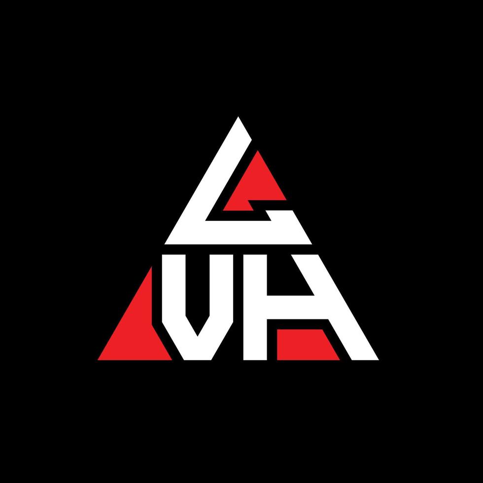 Diseño de logotipo de letra triangular lvh con forma de triángulo. Monograma de diseño de logotipo de triángulo lvh. Plantilla de logotipo de vector de triángulo lvh con color rojo. logotipo triangular lvh logotipo simple, elegante y lujoso.