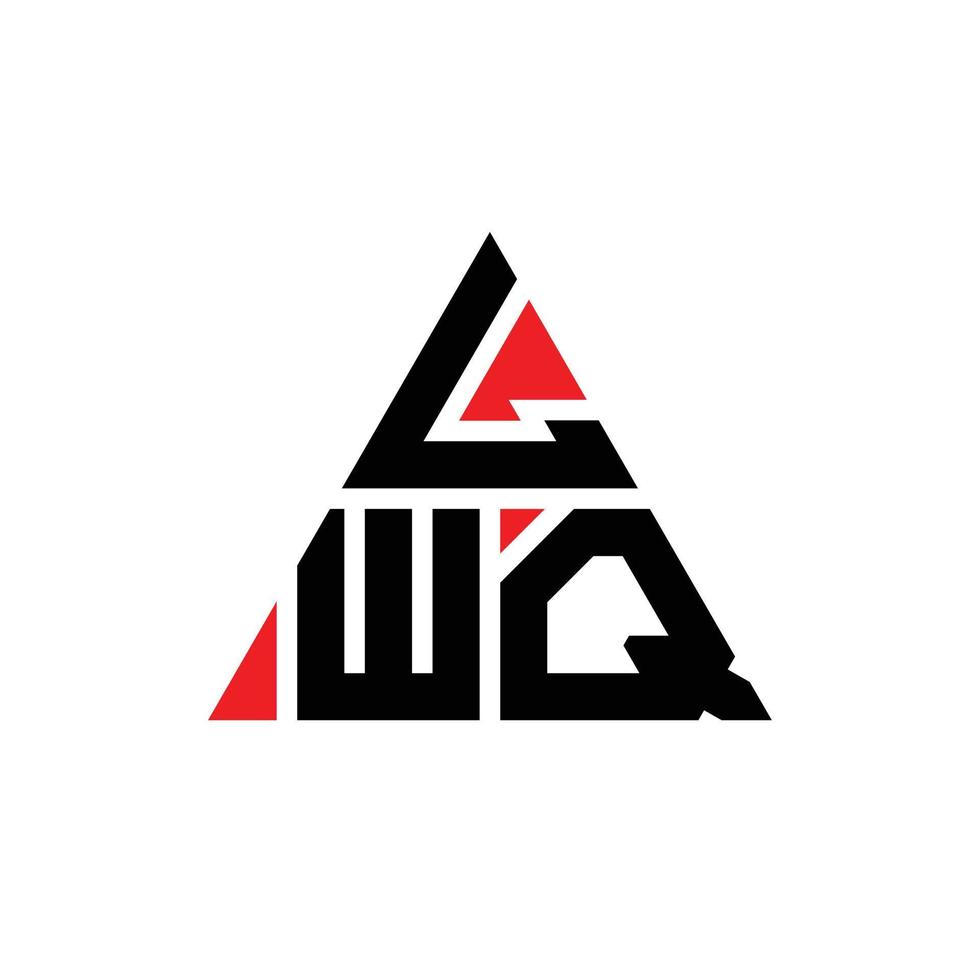 LWQ triangle letter logo design with triangle shape. LWQ triangle logo design monogram. LWQ triangle vector logo template with red color. LWQ triangular logo Simple, Elegant, and Luxurious Logo.