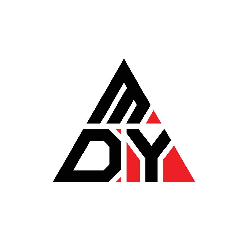 MDY triangle letter logo design with triangle shape. MDY triangle logo design monogram. MDY triangle vector logo template with red color. MDY triangular logo Simple, Elegant, and Luxurious Logo.
