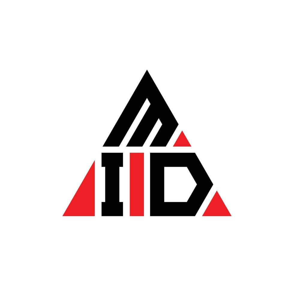 MID triangle letter logo design with triangle shape. MID triangle logo design monogram. MID triangle vector logo template with red color. MID triangular logo Simple, Elegant, and Luxurious Logo.