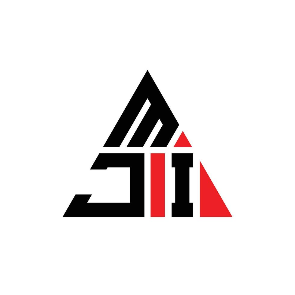 Diseño de logotipo de letra triangular mji con forma de triángulo. monograma de diseño del logotipo del triángulo mji. plantilla de logotipo de vector de triángulo mji con color rojo. logotipo triangular mji logotipo simple, elegante y lujoso.